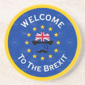 Dessous De Verre En Grès Dessin Bleu Jaune Union européenne Brexit Art (Devant)