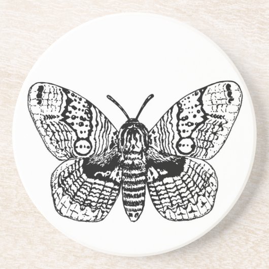 Dessous De Verre En Grès Dessin Brahmin moth (Devant)