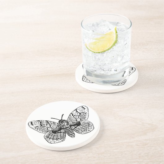 Dessous De Verre En Grès Dessin Brahmin moth (Côté)