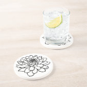 Dessous De Verre En Grès Dessin Chrysanthème (Côté)