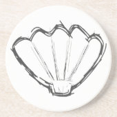 Dessous De Verre En Grès Dessin de coquillage (Devant)