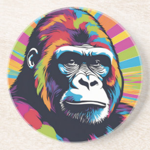 Dessous De Verre En Grès Dessin de dessin de peinture Gorilla Pop