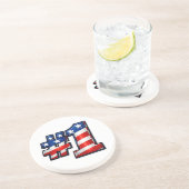 Dessous De Verre En Grès Dessin de drapeau patriotique #1 (Côté)