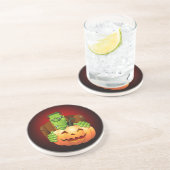 Dessous De Verre En Grès Dessin de Frankenstein Monster avec Citrouille (Côté)