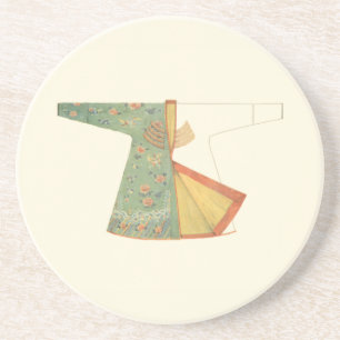 Dessous De Verre En Grès Dessin de Kimono semi-fini