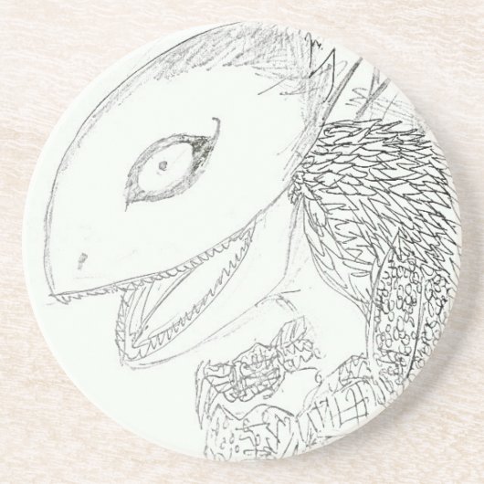 Dessous De Verre En Grès dessin de monstre lézard (Devant)