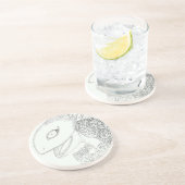 Dessous De Verre En Grès dessin de monstre lézard (Côté)