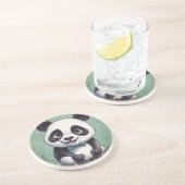 Dessous De Verre En Grès Dessin de Panda (Côté)
