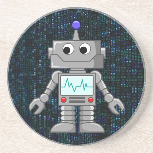 Dessous De Verre En Grès dessin de robot (Devant)