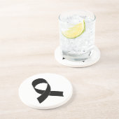 Dessous De Verre En Grès Dessin de ruban noir (Côté)