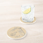 Dessous De Verre En Grès Dessins de cru d'instruments en laiton (Côté)