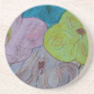 Dessous De Verre En Grès Dessous de verre Abstrait de grès Floral été