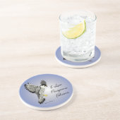 Dessous De Verre En Grès Dessous de verre de boissons de grès de faucon (Côté)