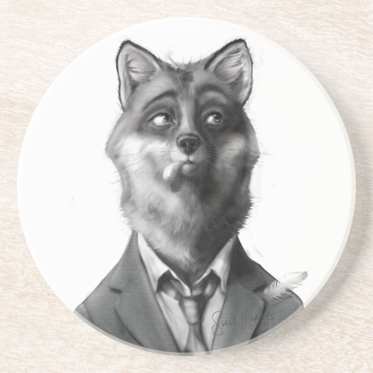 Dessous De Verre En Grès Dessous de verre de boissons de grès de Fox (Devant)