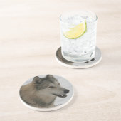 Dessous De Verre En Grès Dessous de verre de boissons de grès de loup (Côté)