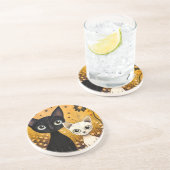 Dessous De Verre En Grès Dessous de verre de grès à thème chat (Côté)