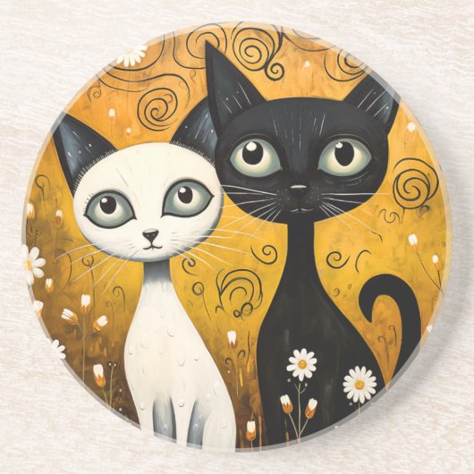 Dessous De Verre En Grès Dessous de verre de grès à thème chat (Devant)