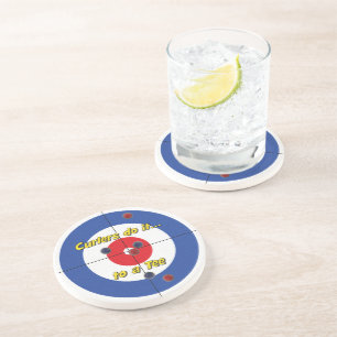 Dessous De Verre En Grès dessous de verre de grès - (Bleu) - "Les joueurs d