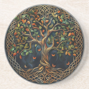 Dessous De Verre En Grès Dessous de verre de grès celtique de l'arbre de vi