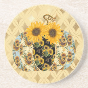 Dessous De Verre En Grès Dessous de verre de grès Citrouille de tournesol V