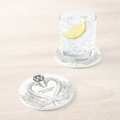 Dessous De Verre En Grès Dessous de verre de grès de cygne monogramme (Côté)