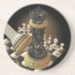 Dessous De Verre En Grès Dessous de verre de grès de jeu d'échecs