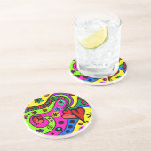 Dessous De Verre En Grès Dessous de verre de grès de la bohème psychédéliqu (Côté)