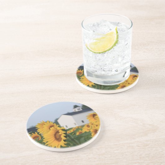 Dessous De Verre En Grès Dessous de verre de grès de la ferme Sunflower (Côté)