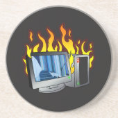 Dessous De Verre En Grès Dessous de verre de grès de l'incendie informatiqu (Devant)