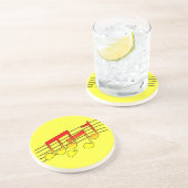 Dessous De Verre En Grès Dessous de verre de grès de notes musicales (Côté)