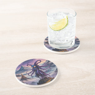 Dessous De Verre En Grès Dessous de verre de grès de pieuvre de l'espace po