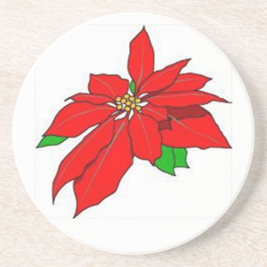 Dessous De Verre En Grès Dessous de verre de grès de poinsettia (Devant)