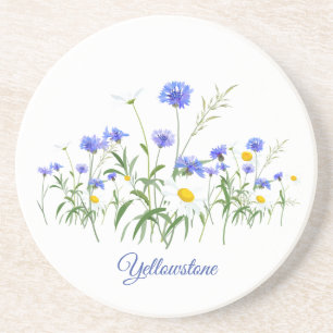 Dessous De Verre En Grès Dessous de verre de grès de Yellowstone Fleurs sau