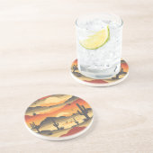 Dessous De Verre En Grès Dessous de verre de grès du désert Sunset (Côté)