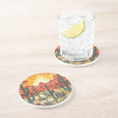 Dessous De Verre En Grès Dessous de verre de grès du désert Sunset (Côté)