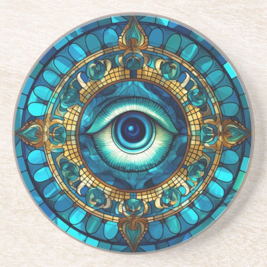 Dessous De Verre En Grès Dessous de verre de grès Evil Eye (Devant)