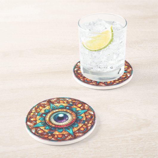 Dessous De Verre En Grès Dessous de verre de grès Evil Eye (Côté)