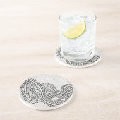 Dessous De Verre En Grès Dessous de verre de grès gris Mehndi Motif (Côté)