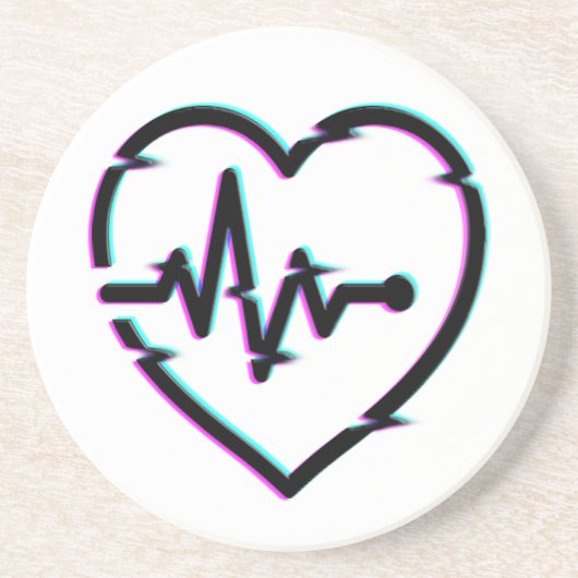 Dessous De Verre En Grès Dessous de verre de grès Heart Check (Devant)