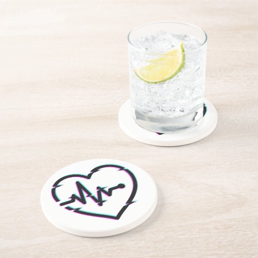 Dessous De Verre En Grès Dessous de verre de grès Heart Check (Côté)