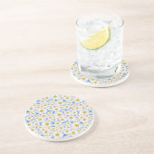 Dessous De Verre En Grès Dessous de verre de grès : Marguerites blanches su (Côté)