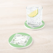 Dessous De Verre En Grès Dessous de verre de grès Mariage végétal vert (Côté)