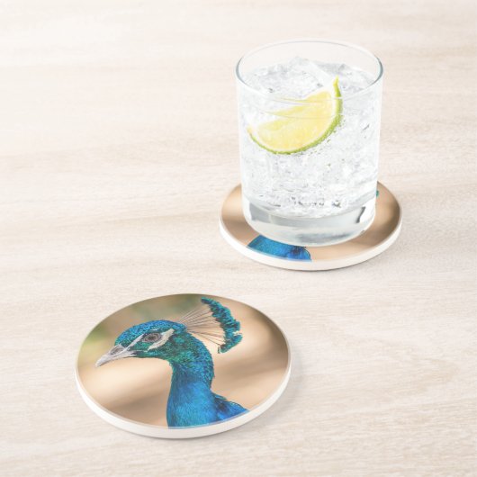 Dessous De Verre En Grès Dessous de verre de grès Peacock (Côté)