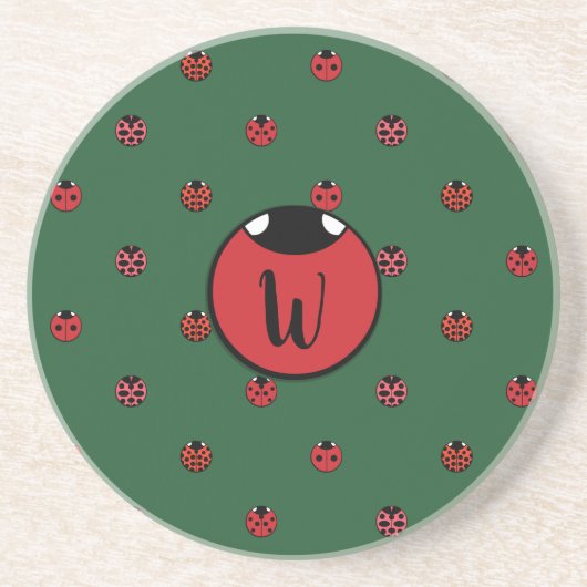 Dessous De Verre En Grès Dessous de verre de grès Pois de Ladybug (Devant)