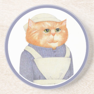 Dessous De Verre En Grès DESSOUS DE VERRE de grès rond CAT CUISINE