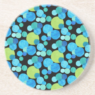 Dessous De Verre En Grès Dessous de verre de grès rond, Motif Blue Moons