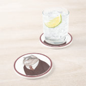 Dessous De Verre En Grès DESSOUS DE VERRE de grès rond VALET CAT (Côté)