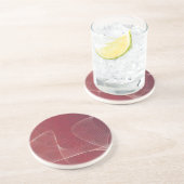 Dessous De Verre En Grès dessous de verre de grès rouge abstrait (Côté)