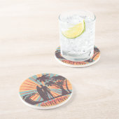 Dessous De Verre En Grès Dessous de verre de grès surfer Dude (Côté)