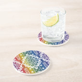 Dessous De Verre En Grès Dessous de verre de Motif de grès Rainbow Mehndi (Côté)
